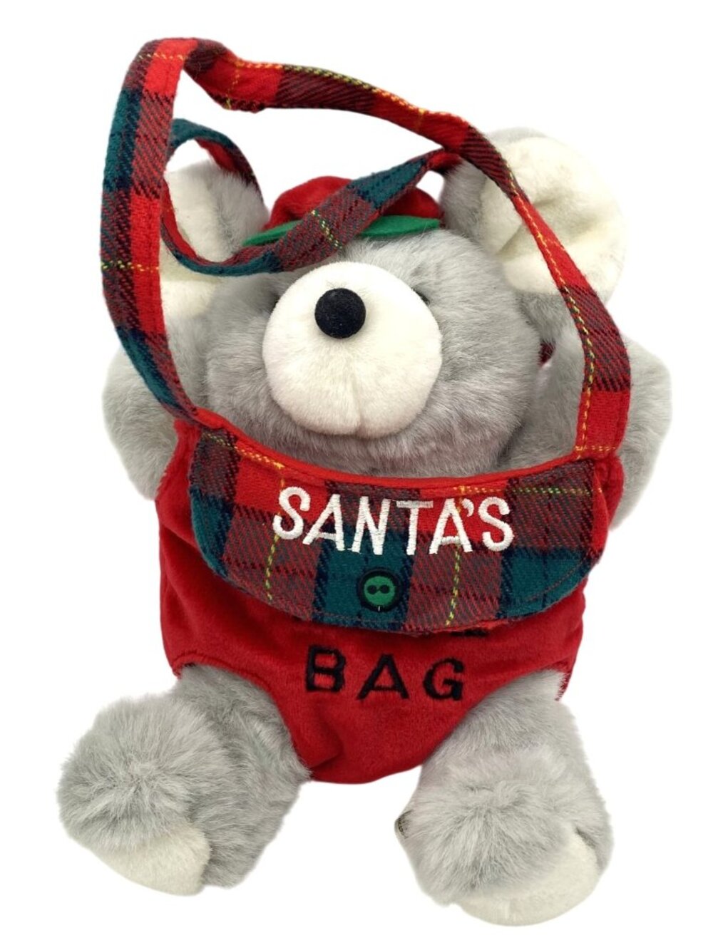 Chosun 9" Christmas Mouse Plush Santa's Bag Holiday Stuffed Animal Plaid Vintage